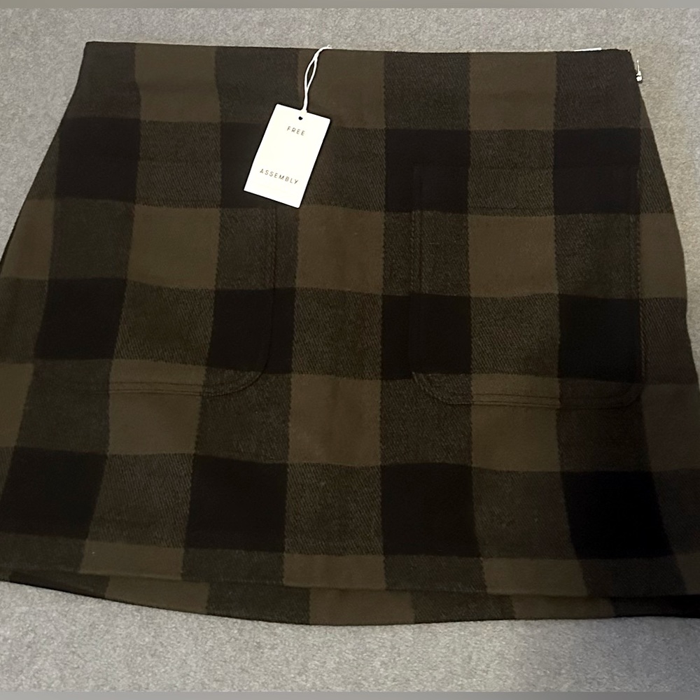 NWT Free Assembly Buffalo Check Print Mini Skirt Size 2X